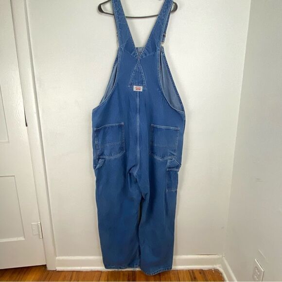 Round House Mens 50 Denim Bib Carpenter Overalls Unisex Vintage Work Granola - Picture 2 of 15